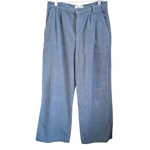 Reformation Jeans Montauk Pleated High Rise Corduroy Pants Dusty Blue Wmns Sz 30